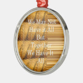 アフリカの感動的野生生物デザインとのメッセージ メタルオーナメント (左)