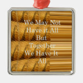 アフリカの感動的野生生物デザインとのメッセージ メタルオーナメント (正面)