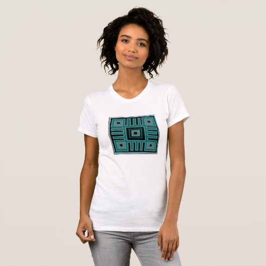 アフリカの抽象芸術モダンパターン Tシャツ (正面フル)