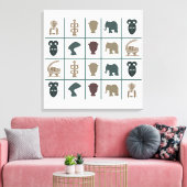 アフリカの抽象芸術部族芸術 キャンバスプリント (インサイチュ (リビング))