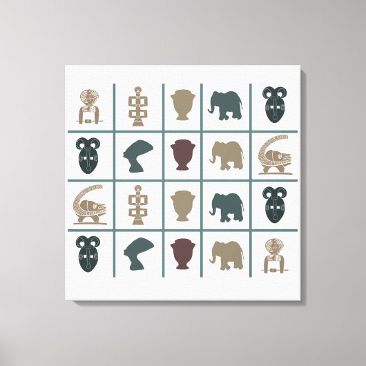 アフリカの抽象芸術部族芸術 キャンバスプリント (正面)