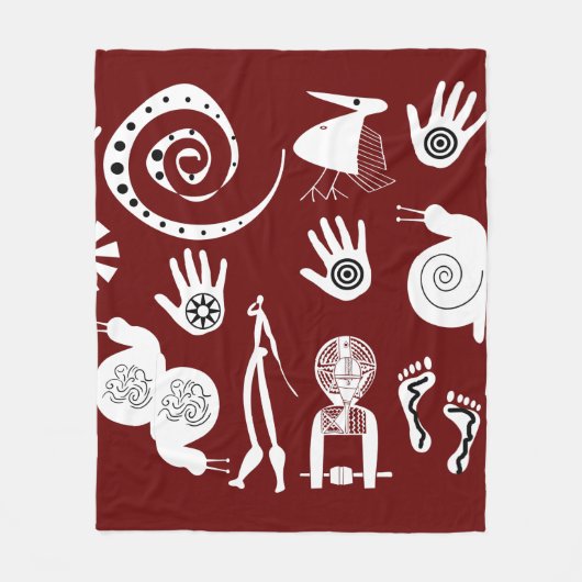 アフリカの抽象芸術部族芸術 フリースブランケット (正面)