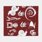 アフリカの抽象芸術部族芸術 フリースブランケット (正面(横))