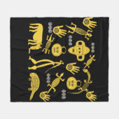 アフリカの抽象芸術部族芸術 フリースブランケット (正面(横))