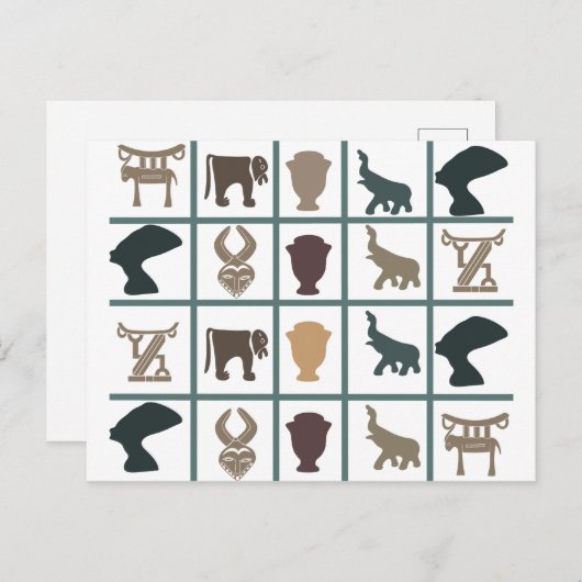 アフリカの抽象芸術部族芸術 ポストカード (正面/裏面)