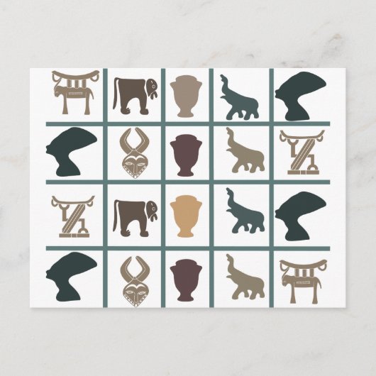 アフリカの抽象芸術部族芸術 ポストカード (正面)