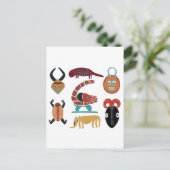 アフリカの抽象芸術部族芸術 ポストカード (スタンド正面)