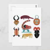 アフリカの抽象芸術部族芸術 ポストカード (正面/裏面)