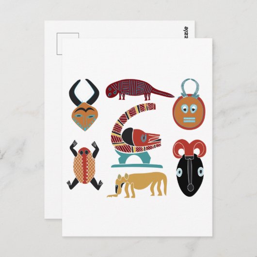 アフリカの抽象芸術部族芸術 ポストカード (正面/裏面)