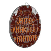 アフリカの挨拶:ジャンボハクナマタタウッドデザイン ダーツボード (正面左)