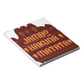 アフリカの挨拶:ジャンボハクナマタタウッドデザイン ノートパッド (アングル)