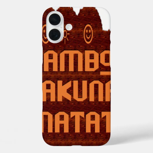 アフリカの挨拶：ジャンボハクナマタタウッドデザイン Case-Mate iPhoneケース (裏面)