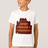 アフリカの挨拶：ジャンボハクナマタタウッドデザイン Tシャツ (正面)