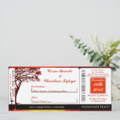 アフリカの搭乗券の結婚式招待状の日没 招待状 (スタンド正面)