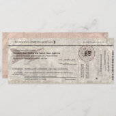 アフリカの搭乗券の結婚式招待状 招待状 (正面/裏面)