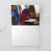 アフリカの教育実習生の挨拶状 カード (内部)