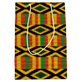 アフリカの数々のな色パターンプリントのデザイン ミディアムペーパーバッグ (正面)