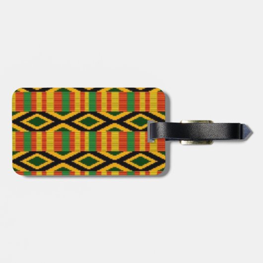 アフリカの数々のな色パターンプリントのデザイン ラゲッジタグ (裏面横)