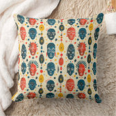 アフリカの数々のモチーフ色のm付きパタグランジーン クッション (ブランケット)