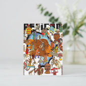 アフリカの文化的獅子心身部族 ポストカード (スタンド正面)