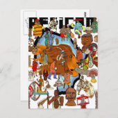 アフリカの文化的獅子心身部族 ポストカード (正面/裏面)