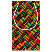 アフリカの斜子織のプライドの赤い黄色緑の黒 スモールペーパーバッグ (裏面)