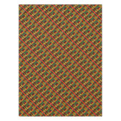 アフリカの斜子織のプライドの赤い黄色緑の黒 テーブルクロス (正面)