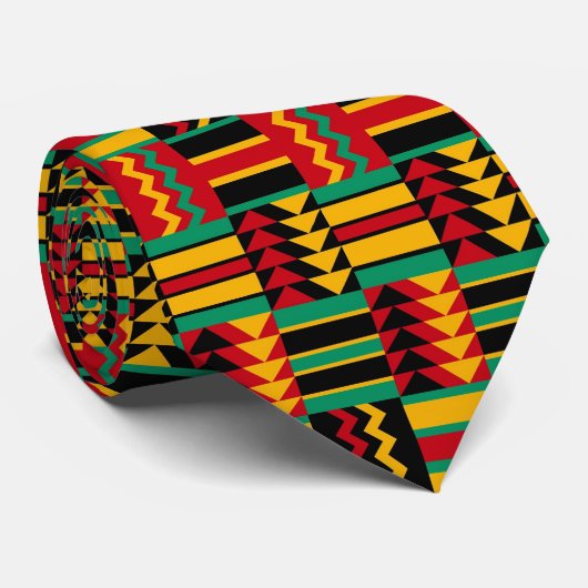 アフリカの斜子織のプライドの赤い黄色緑の黒 ネクタイ (ロール)