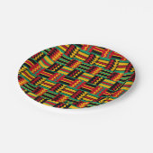 アフリカの斜子織のプライドの赤い黄色緑の黒 ペーパープレート (アングル)