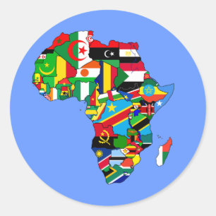 アフリカの旗の旗の地図-アフリカ文化ギフト ラウンドシール