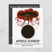 アフリカの日の出のカスタマイズ可能 招待状 (正面/裏面)