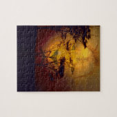 アフリカの日没に見ているライオン ジグソーパズル (横)