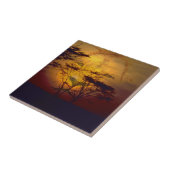 アフリカの日没に見ているライオン タイル (側面)