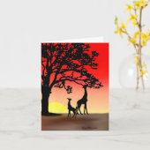 アフリカの日没のメッセージカード カード (黄色い花)