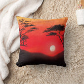 アフリカの日没 クッション (ブランケット)