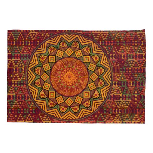 アフリカの曼荼羅、ポリネシアの円形デザイン。 枕カバー (裏面)