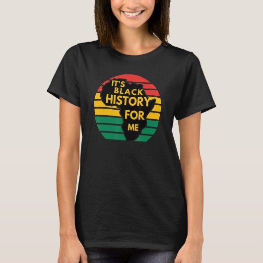 アフリカの月のアメリカ人Mの黒い歴史だ Tシャツ (正面)
