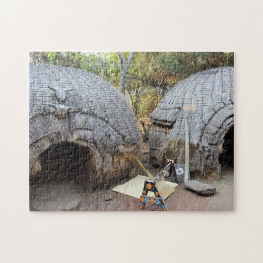 アフリカの村。 ジグソーパズル (横)