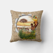 アフリカの母と子 クッション (裏面)