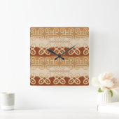 アフリカの民族アディンクラのシンボル スクエア壁時計 (ホーム)