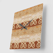 アフリカの民族アディンクラのシンボル スクエア壁時計 (傾斜)