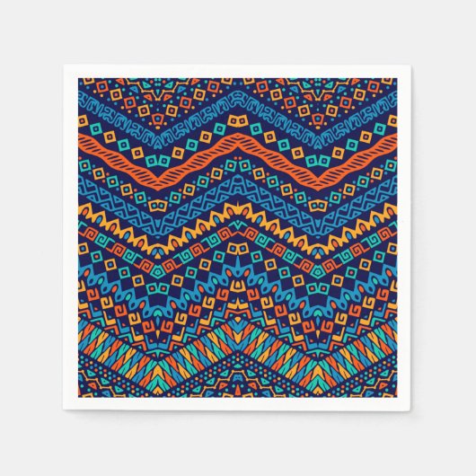 アフリカの民族パタファンキーーン色 スタンダードカクテルナプキン (正面)