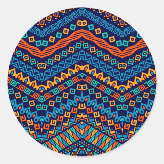 アフリカの民族パタファンキーーン色 ラウンドシール (正面)