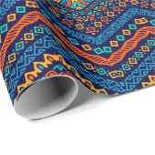 アフリカの民族パタファンキーーン色 ラッピングペーパー (ロールコーナー)