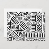 アフリカの民族柄 – 白黒#8 ポストカード (正面/裏面)