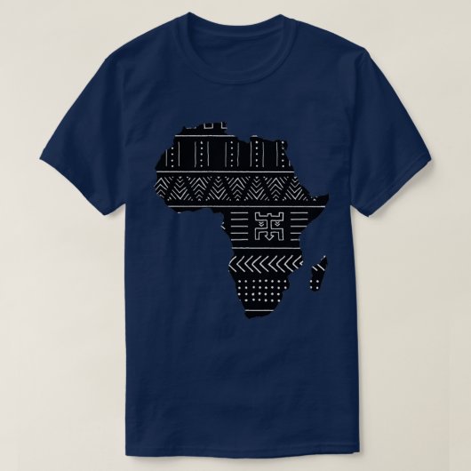アフリカの民族様式の地図 Tシャツ (デザイン正面)