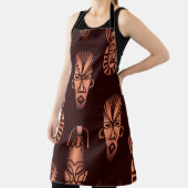 アフリカの民族的なマスク、暗い背景 エプロン (インサイチュ)