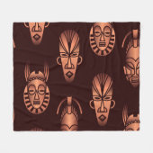 アフリカの民族的なマスク、暗い背景 フリースブランケット (正面(横))