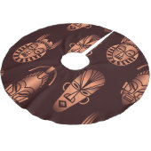 アフリカの民族的なマスク、暗い背景 ブラッシュドポリエステルツリースカート (アングル)