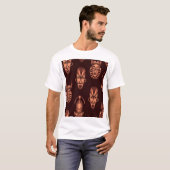 アフリカの民族的なマスク、暗い背景 Tシャツ (正面フル)